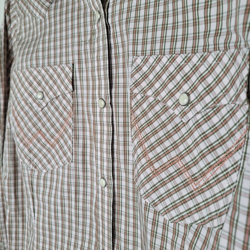 Wrangler Retro Men's Plaid Pearl Button-Up Shirt XL Long Sleeve Western Cowboy - Picture 5 of 8